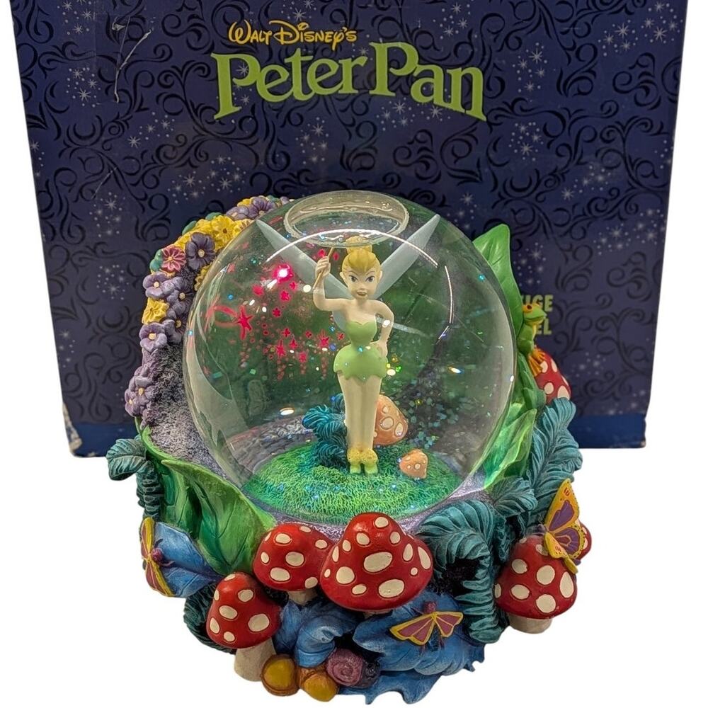 Disney Tinker Bells You Can Fly Musical Snowglobe Peter Pan WORKS